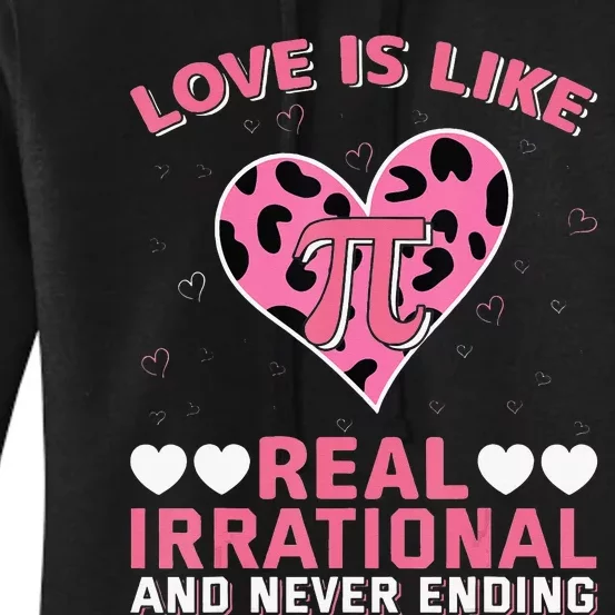 Love Math Teacher Valentine Day Big Heart Women's Pullover Hoodie