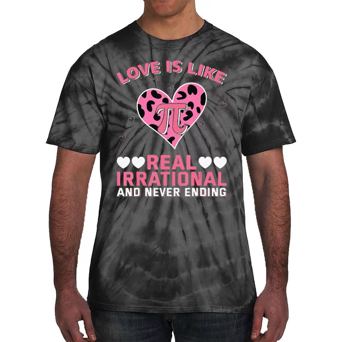 Love Math Teacher Valentine Day Big Heart Tie-Dye T-Shirt