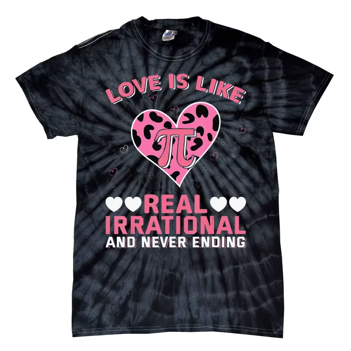 Love Math Teacher Valentine Day Big Heart Tie-Dye T-Shirt