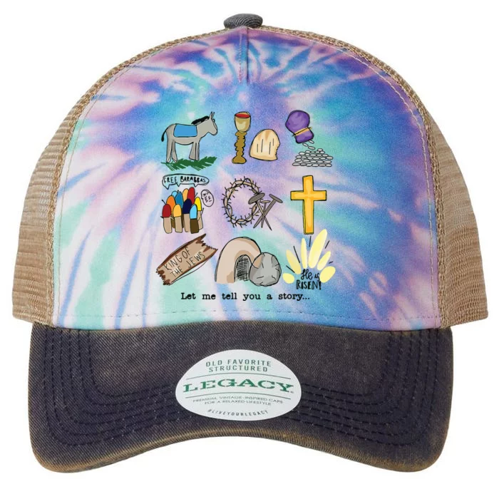 Let Me Tell You A Story Jesus Religious Christian Easter Legacy Tie Dye Trucker Hat