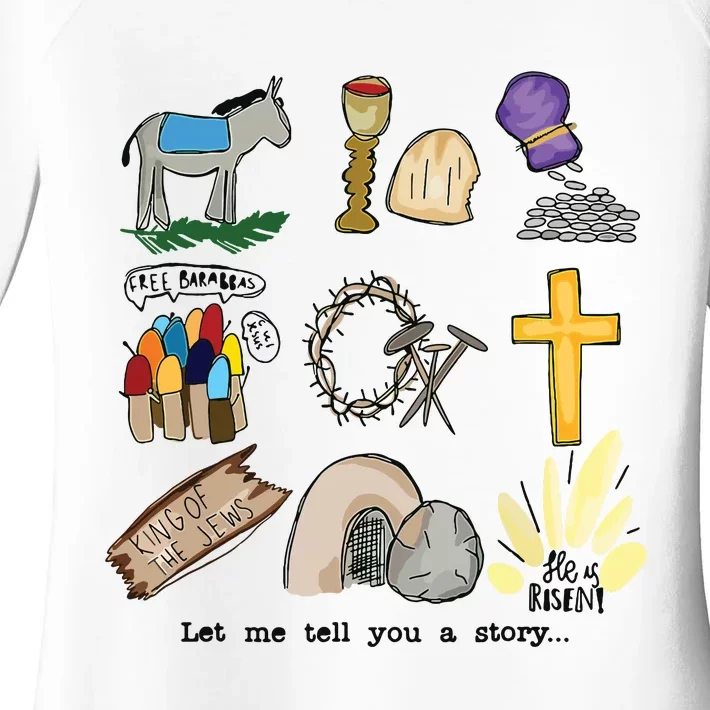 Let Me Tell You A Story Jesus Religious Christian Easter Women's Perfect Tri Tunic Long Sleeve Shirt