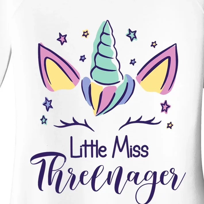 Little Miss Threenager Birthday 3 Years Women's Perfect Tri Tunic Long Sleeve Shirt