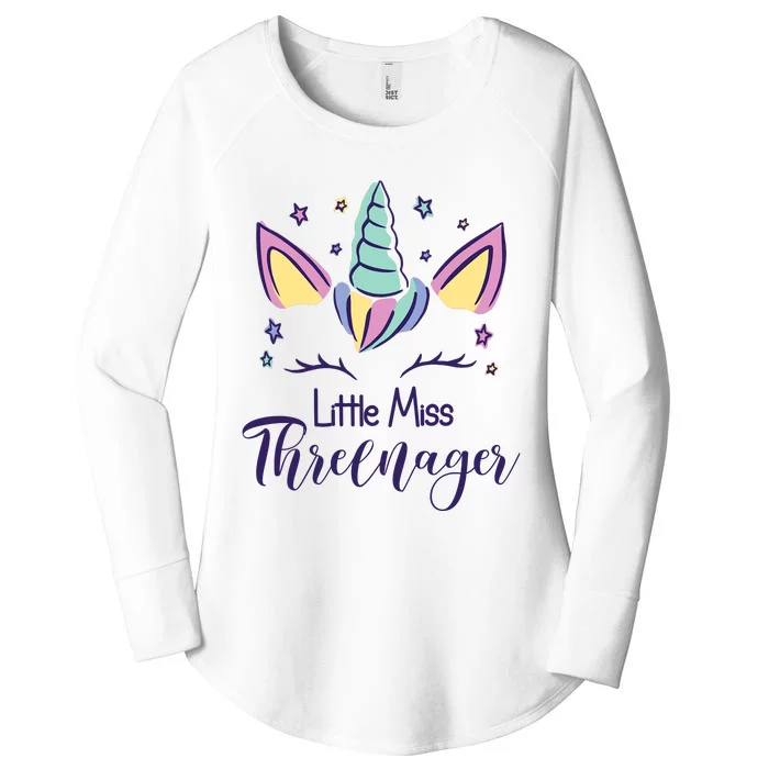 Little Miss Threenager Birthday 3 Years Women's Perfect Tri Tunic Long Sleeve Shirt