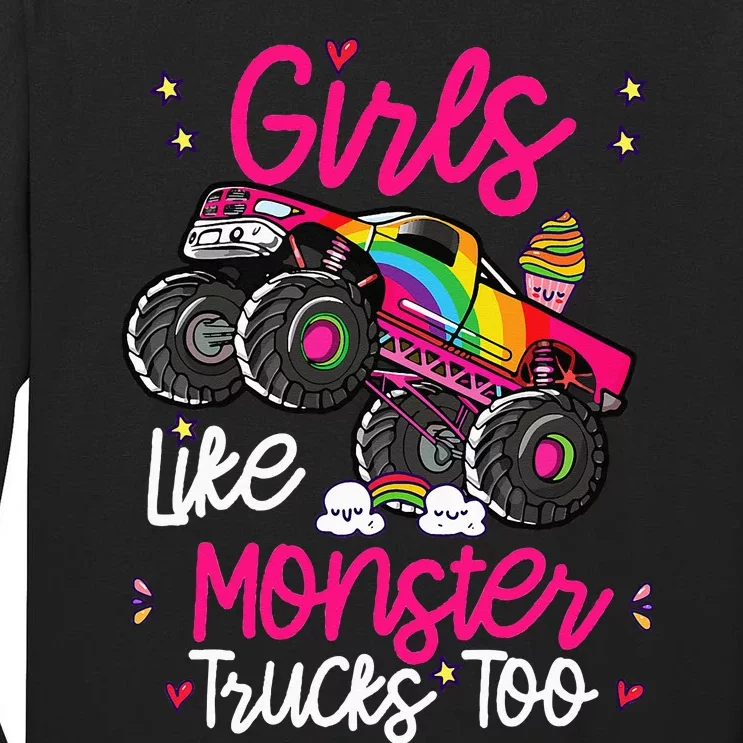 Like Monster Truck Too Pink Monster Truck Tall Long Sleeve T-Shirt