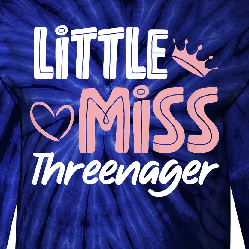 Little Miss Threenager Tie-Dye Long Sleeve Shirt