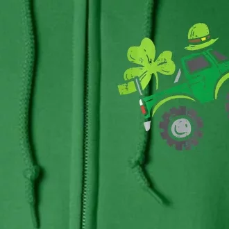 Leprechaun Monster Truck Shamrock St Patrick Day Full Zip Hoodie