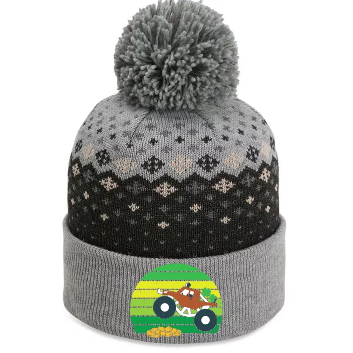 Lucky Monster Truck St Patrick's Day The Baniff Cuffed Pom Beanie