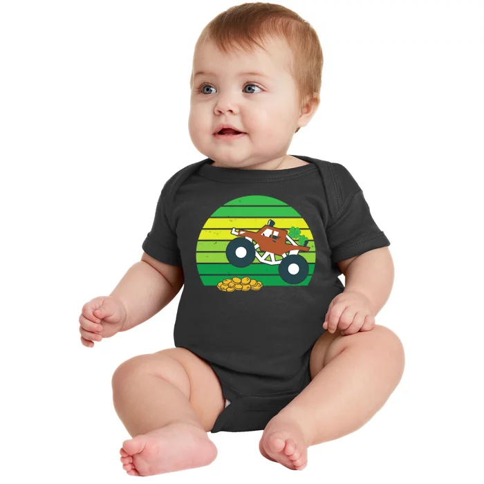 Lucky Monster Truck St Patrick's Day Baby Bodysuit