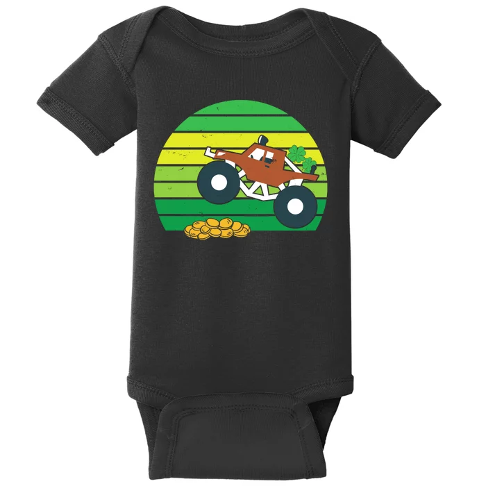 Lucky Monster Truck St Patrick's Day Baby Bodysuit