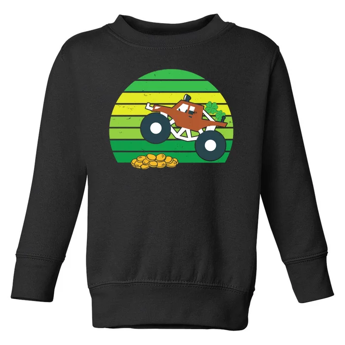 Lucky Monster Truck St Patrick's Day Toddler Sweatshirt