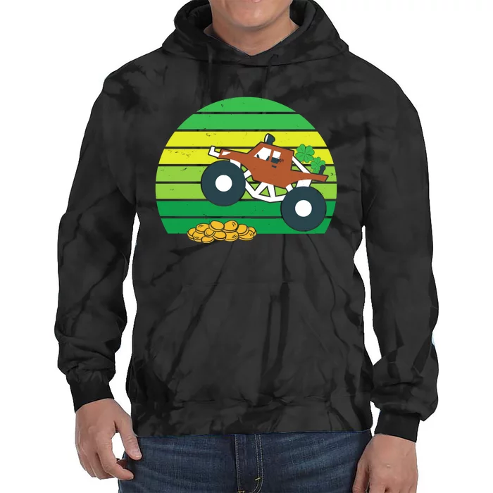 Lucky Monster Truck St Patrick's Day Tie Dye Hoodie