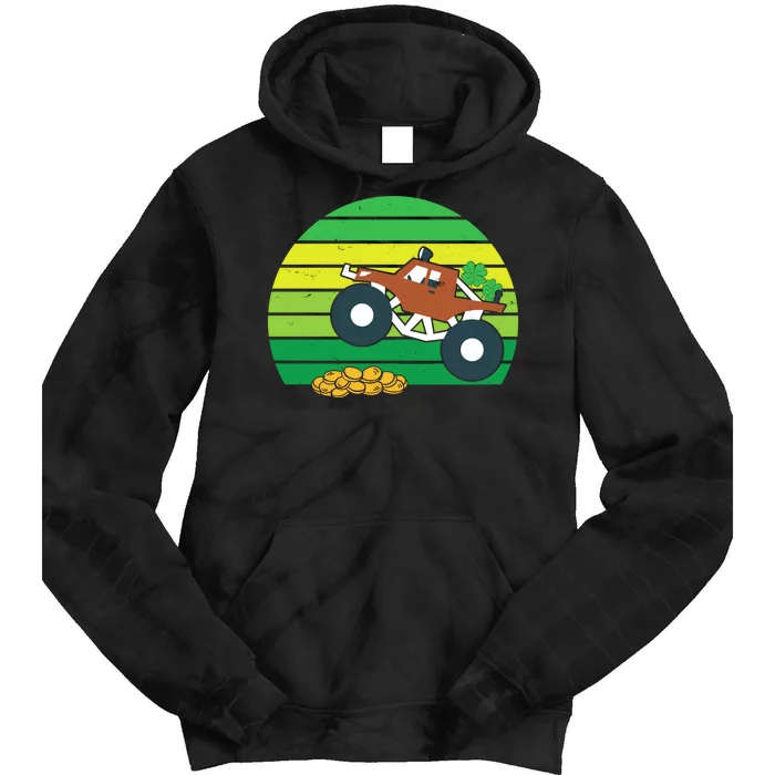 Lucky Monster Truck St Patrick's Day Tie Dye Hoodie