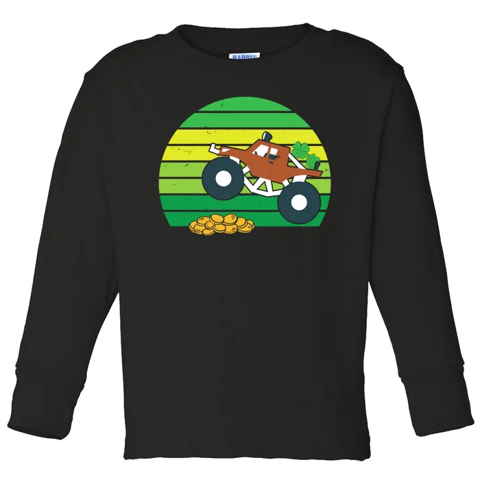 Lucky Monster Truck St Patrick's Day Toddler Long Sleeve Shirt