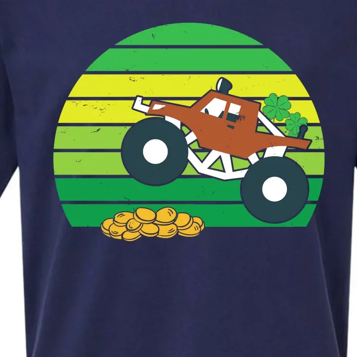 Lucky Monster Truck St Patrick's Day Sueded Cloud Jersey T-Shirt