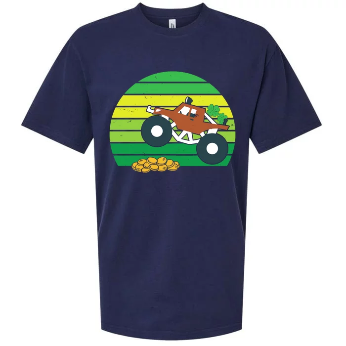 Lucky Monster Truck St Patrick's Day Sueded Cloud Jersey T-Shirt