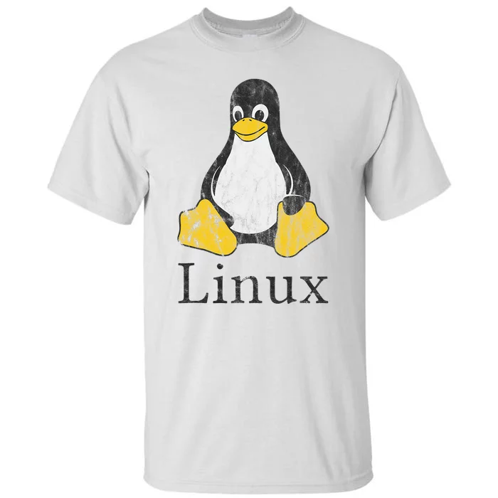 Linux Mascot Tux The Penguin Vintage Nerd Geek Sysadmin Gift Tall T-Shirt