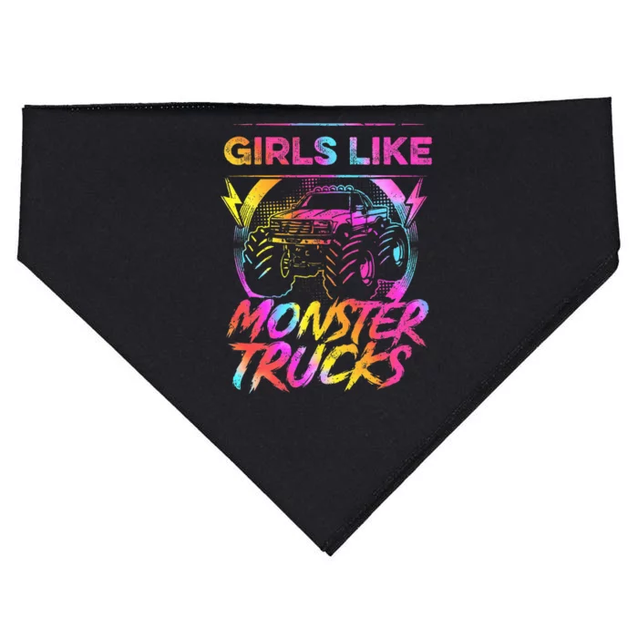 Like Monster Trucks Too Girl Monster Truck USA-Made Doggie Bandana