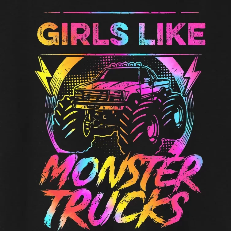 Like Monster Trucks Too Girl Monster Truck Women's Crop Top Tee