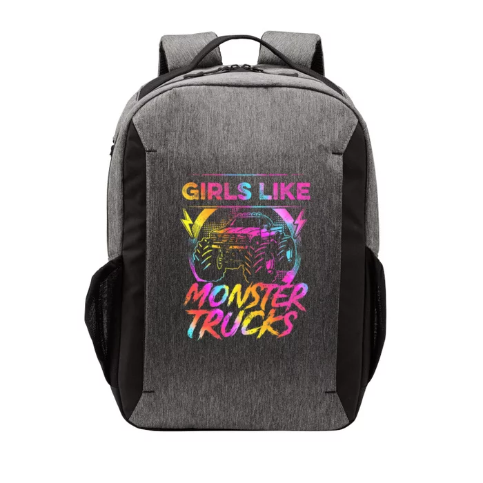 Like Monster Trucks Too Girl Monster Truck Vector Backpack