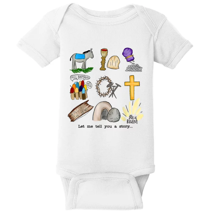 Let Me Tell You A Story Jesus Religious Christian Easter Baby Bodysuit