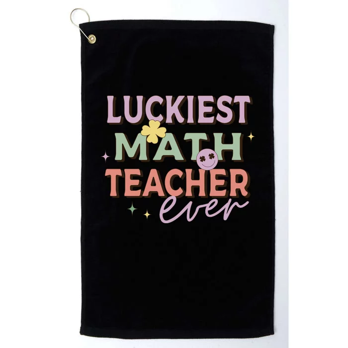 Luckiest Math Teacher Ever Platinum Collection Golf Towel