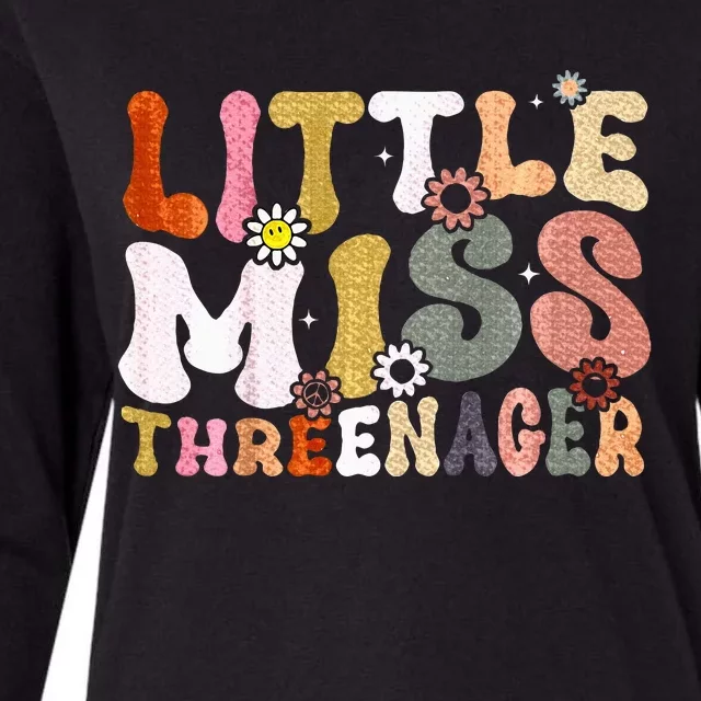 Little Miss Threenager 3rd Birthday Girl Boho Womens Cotton Relaxed Long Sleeve T-Shirt