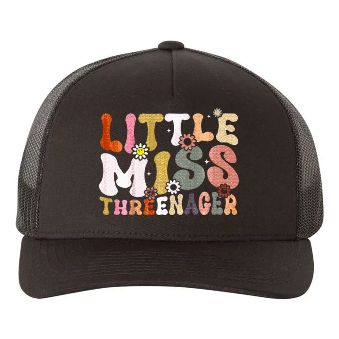 Little Miss Threenager 3rd Birthday Girl Boho Yupoong Adult 5-Panel Trucker Hat