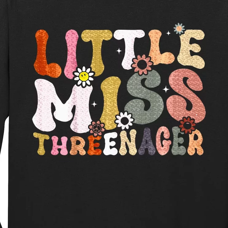 Little Miss Threenager 3rd Birthday Girl Boho Tall Long Sleeve T-Shirt