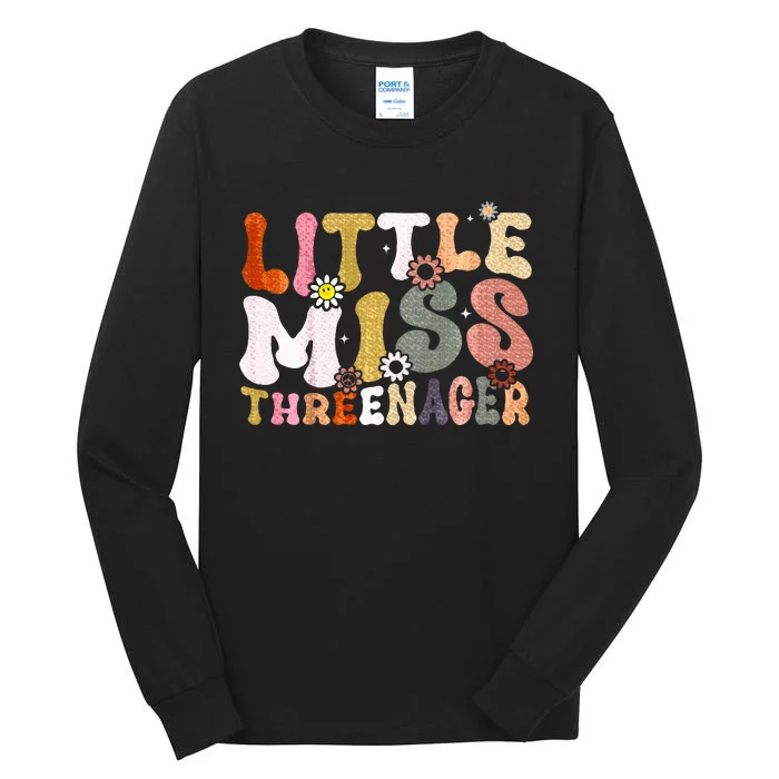 Little Miss Threenager 3rd Birthday Girl Boho Tall Long Sleeve T-Shirt