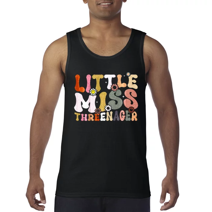 Little Miss Threenager 3rd Birthday Girl Boho Tank Top