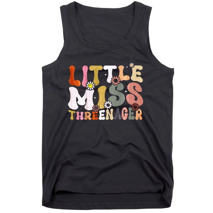 Little Miss Threenager 3rd Birthday Girl Boho Tank Top