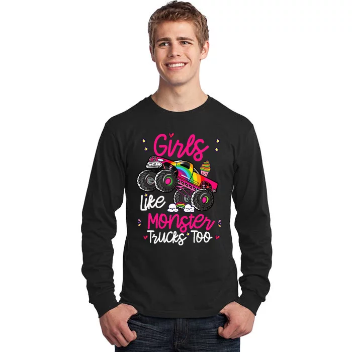 Like Monster Truck Too Pink Monster Truck Tall Long Sleeve T-Shirt