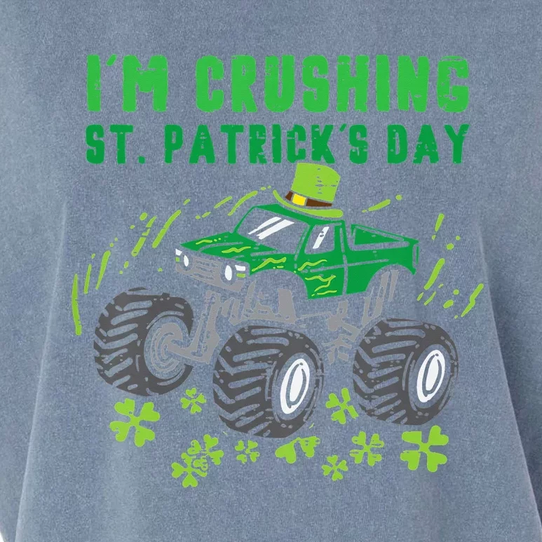 Leprechaun Monster Truck Shamrock St Patrick Day Garment-Dyed Women's Muscle Tee