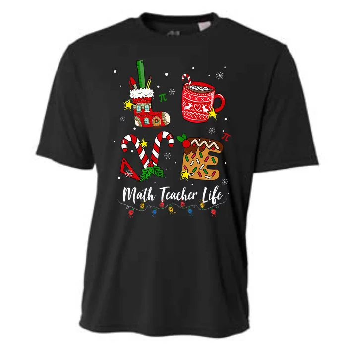 Love Math Teacher Life Candy Cane Lover Funny Christmas Xmas Cooling Performance Crew T-Shirt