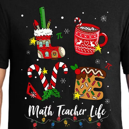 Love Math Teacher Life Candy Cane Lover Funny Christmas Xmas Pajama Set