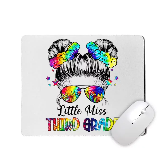 Little Miss Third Grade Messy Bun Back To School Mousepad