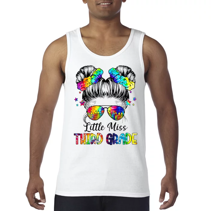 Little Miss Third Grade Messy Bun Back To School Tank Top