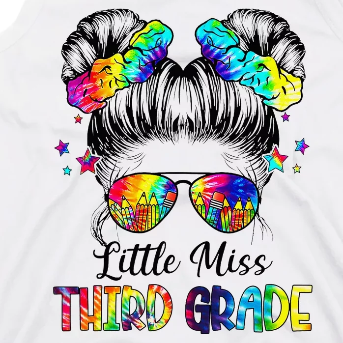 Little Miss Third Grade Messy Bun Back To School Tank Top