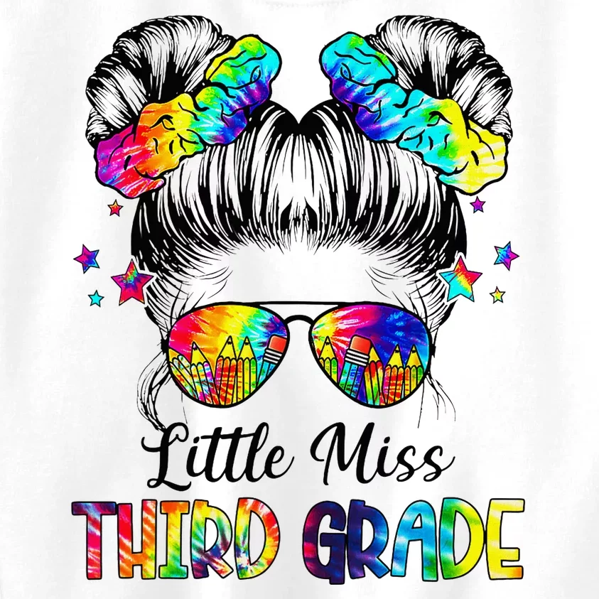 Little Miss Third Grade Messy Bun Back To School Kids Sweatshirt