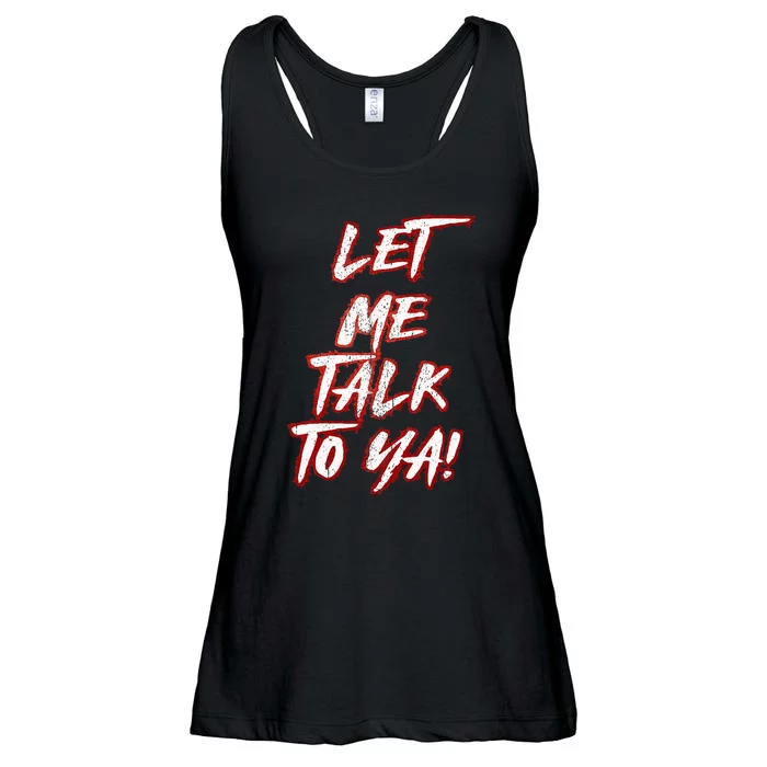 Let Me Talk To Ya Simple Saying Red And White Ladies Essential Flowy Tank