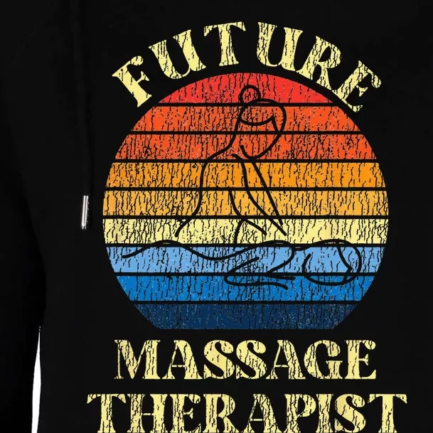 Licensed Massage Therapist Therapy Future Retro Womens Funnel Neck Pullover Hood