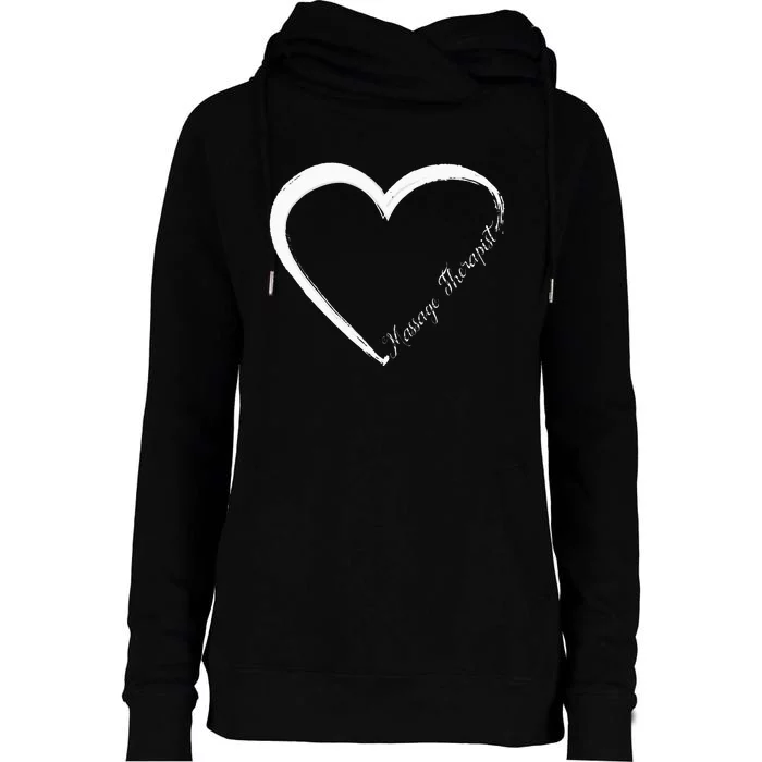 Licensed Massage Therapist Therapy Heart Womens Funnel Neck Pullover Hood