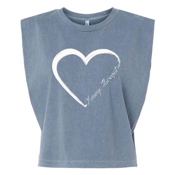 Licensed Massage Therapist Therapy Heart Garment-Dyed Women's Muscle Tee