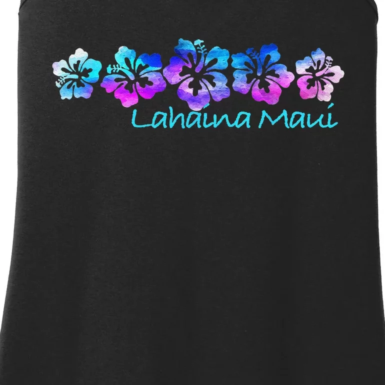 Lahaina Maui Tropical Flower TeeVacation Beach Ladies Essential Tank