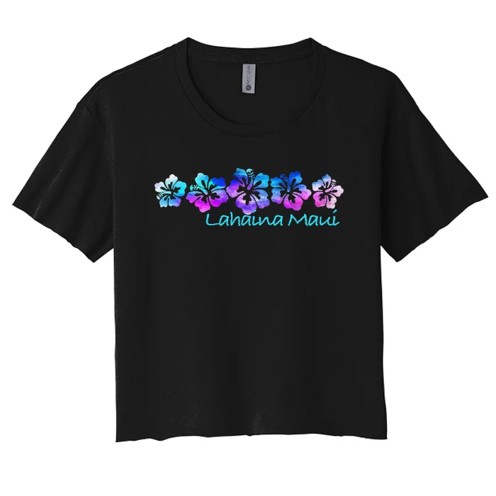 Lahaina Maui Tropical Flower TeeVacation Beach Women's Crop Top Tee