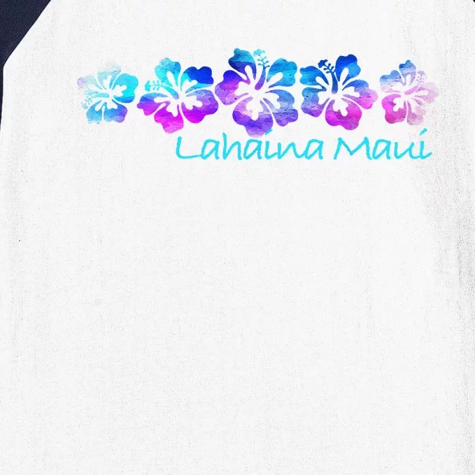 Lahaina Maui Tropical Flower TeeVacation Beach Baseball Sleeve Shirt