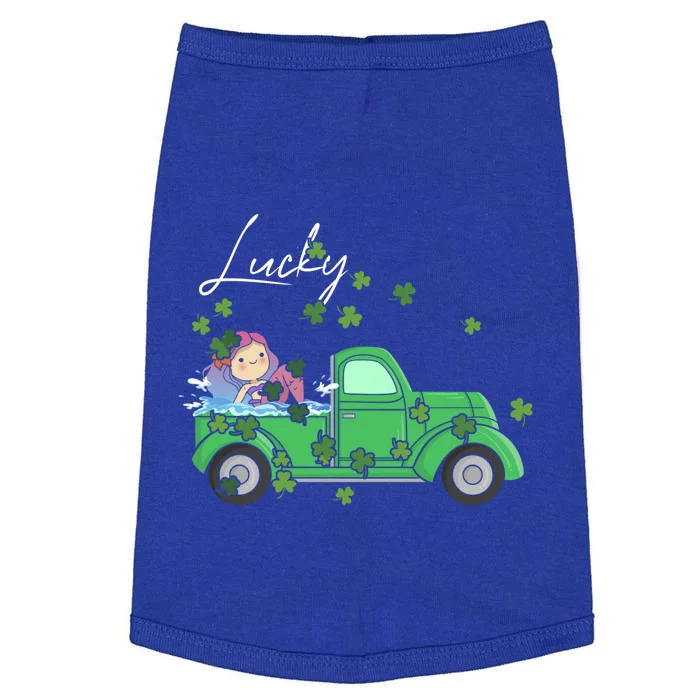 Lucky Mermaid Truck Happy St Patricks Day Irish Clover Gift Doggie Tank