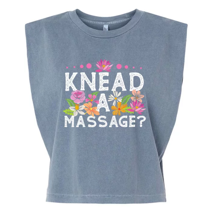 Licensed Massage Therapist Therapy Pun Flower Floral Garment-Dyed Women's Muscle Tee