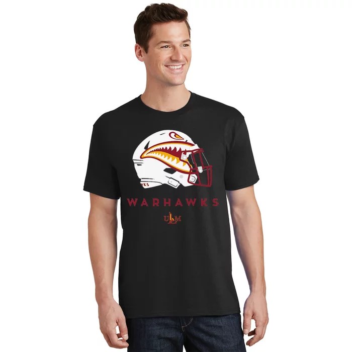 Louisiana Monroe Ulm Warhawks All Season Football Helmet T-Shirt