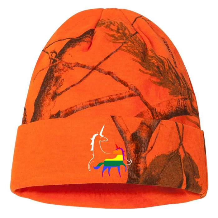 Lgbtq Mama Unicorn Pride Rainbow Mom Funny Gift Kati - 12in Camo Beanie